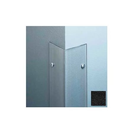 Pawling Polycarbonate Surface Mounted 90Deg Corner Guard, 1-1/8" Wing, 4'H, Black, Drilled CG-17-4-1